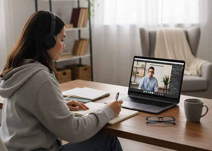 Apprentissage flexible depuis chez vous via notre plateforme